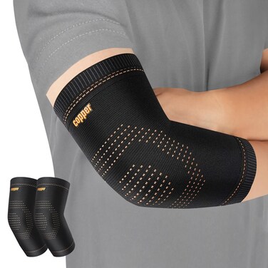 Copper Elbow Sleeve,Elbow Compression Sleeve, Elbow Brace For Tendonitis and Tennis Elbow,Golfers, Arthritis, Bursitis. Elbow Pain Relief,Weightlifting, Fit for Men &amp; Women