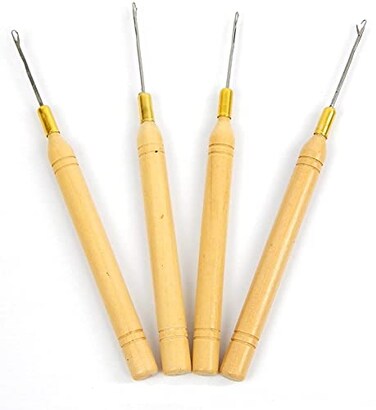 4 Latch Hook Crochet Needles/microneedle for Hair Extension, feather and Dread Maintenance Installation
