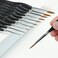 Kolinsky Sable Watercolor Brushes, 10pcs Sable Detail Paint Brush Set Will Keep a Fine Tip Point and Spring for Watercolor Acrylic Gouache, Miniature, Nail Art &amp; Models