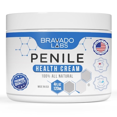 Bravado Labs Premium Penile Health Creme - 100% Natural Cream Lotion for Men's Intimate Health - Redness, Dryness, Anti-Chafing Relief Moisturizer - 4 oz