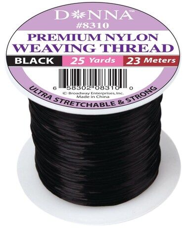 DONNA Elastic Nylon Weaving Thread, Hair Weaving Thread Hair Extension Kit, Weaving Thread for Making Wig Sewing Hair, 1PC 75YD (69M) Black Color