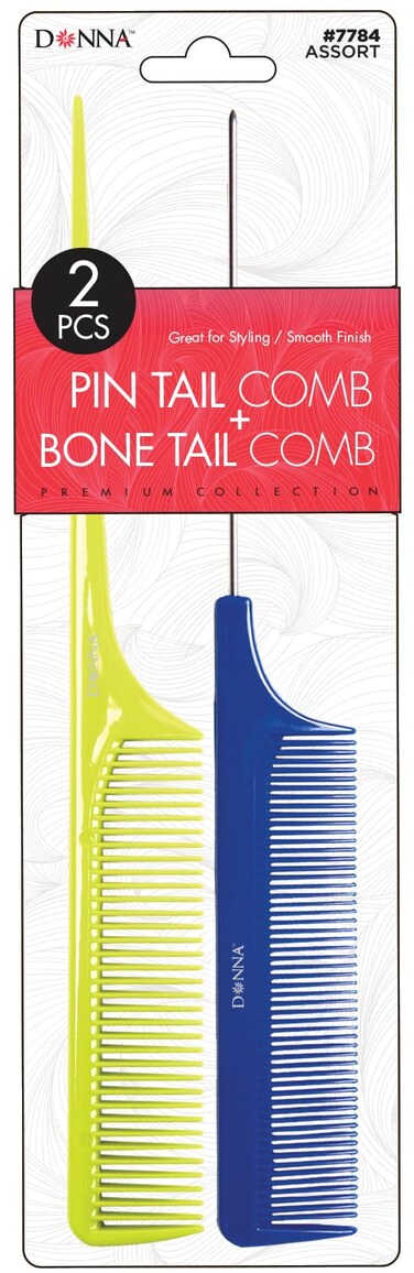 DONNA PREMIUM PEARL COMBO Pin Tail, Bone Tail COMBS Great for All Hair Type, Hair Styling Comb for Women, Men and Salon