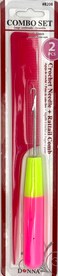DONNA Crochet Needle 1pc and Rat Tail Comb 1pc Combo Set (PINK)