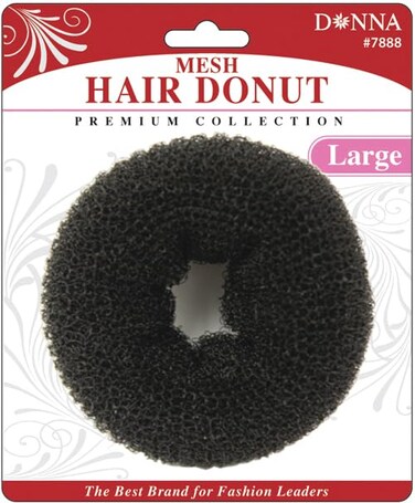 DONNA Mesh Hair Donut, Donut Hair Bun Maker, Ring Style Bun Maker Large Size