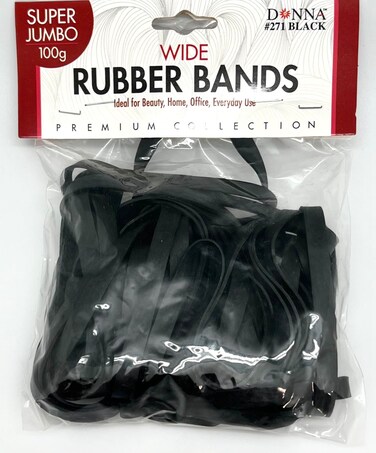 DONNA Wide Rubber Bands Super Jumbo Size   Heavy-Duty Elastic Bands 100g Pack for Hair, Crafts &amp; Organizing