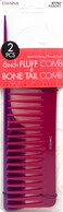 DONNA PREMIUM PEARL COMBO 6" Fluff, Bone Tail COMBS Great for All Hair Type, Hair Styling Comb for Women, Men and Salon, 1PC (PURPLE PINK)