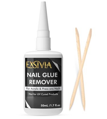EXSIVIA Nail Glue Remover for Press On Nails, Acrylic Nails &amp; Glue On Nails - 50mL Non-Acetone, Gentle &amp; Odorless Debonder Serum