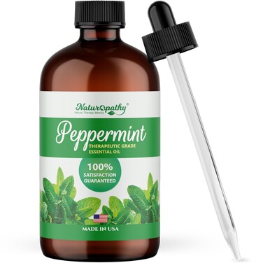Naturopathy Peppermint Essential Oil, Natural Therapeutic Grade, Premium Quality Peppermint Oil, 4 fl. Oz - Perfect for Aromatherapy and Relaxation