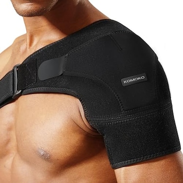 Komoko Shoulder Brace, Rotator Cuff Support Brace and Arm Sling for Pain Relief, Shoulder Compression Sleeve for Preventing Strains and Dislocation, Adjustable Fits Left and Right Arm, Men &amp; Women