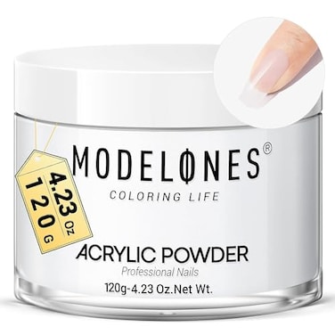 MODELONES 4.23oz Clear Nail Acrylic Powder Professional Nail Art Powder for Nail Extension French Nails