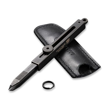 CIVIVI Precision Tweezers for Splinters, Retractable Tweezers with Leather Sheath for Men EDC Easy Keychain Carry, Tac-N-Tweeze Tweezers Designed By Bob Terzuola C19062B-A
