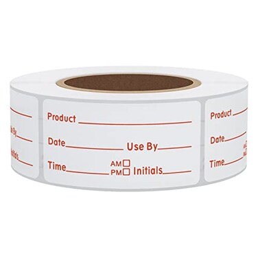 Hybsk 500pcs Freezer Labels for Food Storage Removable FIFO Use by Food Preparation Stickers Prep Date 1 x 2 Inch Labels (Red)