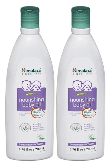 Himalaya Nourishing Baby Oil, Light &amp; Non-Greasy for a Soothing Massage or Baby Bath, 6.76 oz, 2 Pack