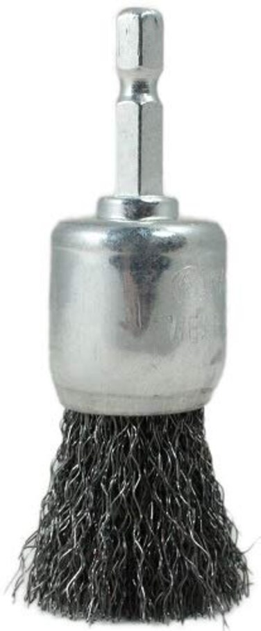 Shark Industries Crimped End Brush 1" on 1/4" Hex Shaft .008 Fine Wire
