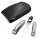 GERMANIKURE 3pc Travel Manicure Set - FINOX Stainless Steel Tools Handmade in Solingen Germany: Fingernail Clipper, Toenail Clipper, Glass Nail File in Leather Case