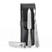 GERMANIKURE 3pc Mens Grooming Kit in Black Leather Case - Made in Solingen Germany of FINOX Stainless Steel: Fingernail Clipper, Nail Cleaner, and Sapphire Nail File