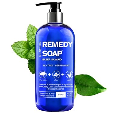 NAZER SAWAID 16 Ounce Tea Tree Oil Remedy Soap Body Wash For Ringworm Treatment, Body Odor and Skin Irritation- Men and Women Antifungal Body Wash - Antifungal Soap