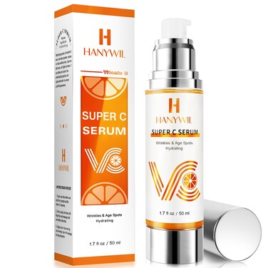 HANYWIL Super Vitamin C Serum for Women over 70, Vitamin C Serum for Face, Dark Spot Remover for Face, Hyaluronic Acid Skin Care, Targets Age Spots, Hydrates and Wrinkle Reduction 1.7fl oz