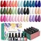 PHOENIXY 24 PCS Gel Nail Polish Set, Spring 21 Colors Gel Nail Polish Kit with Base Glossy Matte Top Coat Black Gray Red Nail Polish Set Nail Kit Gifts for Women