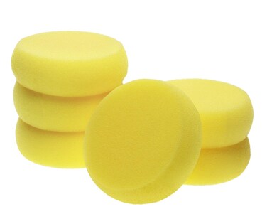 Penta Angel Round Sponges 6pcs 3inch Yellow Painting Sponges Synthetic Artist Sponges Watercolors Sponges for Art &amp; Craft Pottery Clay Cleaning Ceramics Wall (Round Painting Sponges)