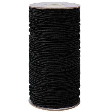 100 Yards 2 mm Elastic Cord Stretch String Elastic Beading Cord Craft Thread for Jewelry Making (Black)
