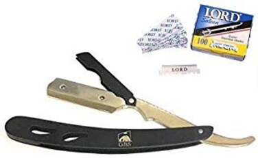 G.B.S Folding Barber Straight Edge Razor, Single and Compatible Stainless-steel Sharp, Pack of 20