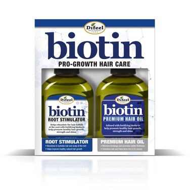 Difeel Biotin Pro-Growth Root Stimulator &amp; Difeel Biotin Premium Hair OIl 2.5 oz. - 2-PIECE Boxed Gift Set - Biotin Hair Treament Collection for Hair Growth