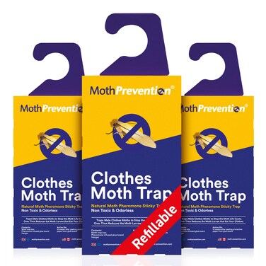 Powerful Moth Traps for Clothes &amp; Closets   Refillable 3-Pack   Odor-Free &amp; Natural   Moth Pheromone Traps for House &amp; Clothing