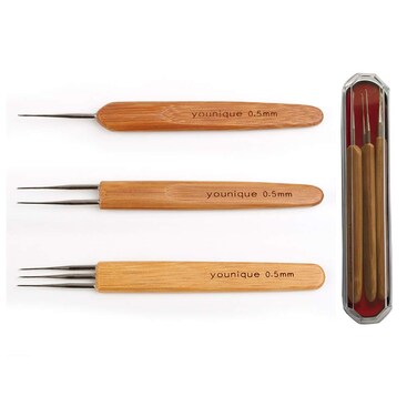 Dreadlocks Crochet Hooks for Hair 0.5mm (1 hook, 2 hooks, 3 hooks) Crochet Needles for Hair Dreadlock Hair Weaving Dreadlock Hooks Tool Set