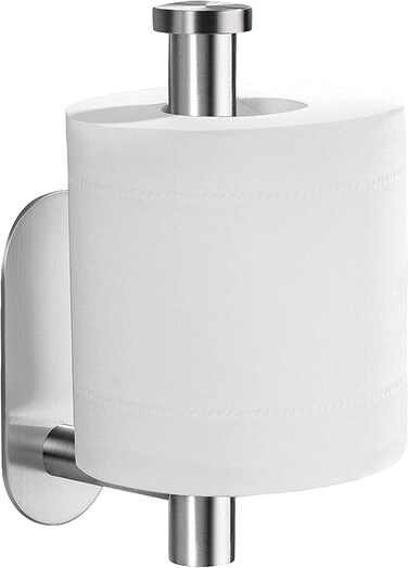 YIGII Toilet Paper Holder Self Adhesive - Adhesive Toilet Roll Holder no Drilling for Bathroom Stainless Steel Brushed