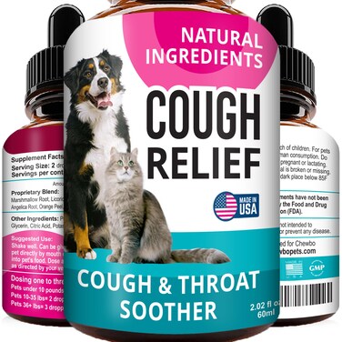 Kennel Cough Drops for Dogs and Cats - 2oz Pet Herbal Remedy - Throat Soother - Homeopathic Respiratory Support - Dry, Wet &amp; Barky Pet Cough and Cat Asthma, Sinus Congestion Treatment - Made in USA