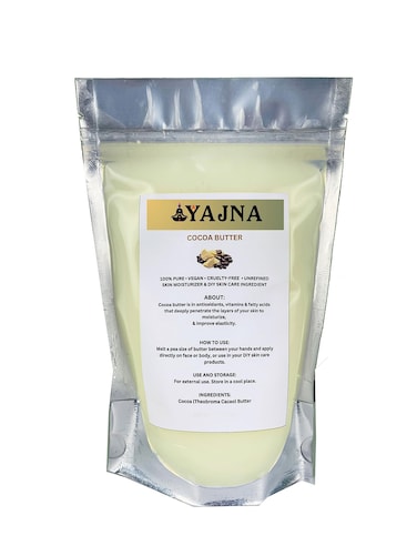 Yajna Organic Raw Cocoa Butter 100% Pure,Natural &amp; Unrefined  Skin Moisturizer For Face, Body &amp; Hair  8 OZ/230 GM Ivory/White Grade A   DIY Creams, Balms, Lotions, Soaps  Softens Dry &amp; Tough Skin