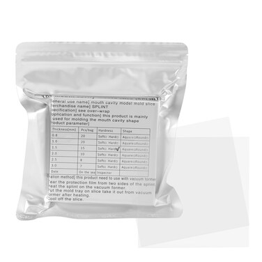 Annhua Dental Hard Splint 15Pcs Dental Splint Material, 1.5MM Vacuum Forming Plastic Sheets with no Bubbles, Square Thermoforming Plastic Sheets for Vacuum Forming Machine - 5" x 5