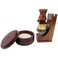 G.B.S Men's Wood Shaving Bowl and Shave Brush with Stand Set Christmas Gift for Men Stocking Stuffer Grooming Kit