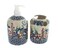 VENA Blue Rose Polish Pottery Garden Butterfly Soap Dispenser &amp; Toothbrush Holder