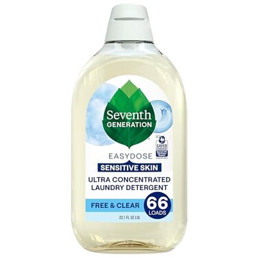 Seventh Generation EasyDose Laundry Detergent, Ultra Concentrated: 66 Loads, Free &amp; Clear Designed for Sensitive Skin, 23.1 Fl Oz