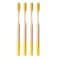 EXCEART Wooden Manual Toothbrushes 4pcs Organic Bamboo Toothbrushes Bamboo Cotton Buds Natural Wooden Charcoal Toothbrush Bristle for (Yellow) Natural Charcoal Toothbrush
