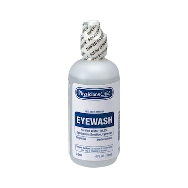 PhysiciansCare Eye Wash Solution, Sterile Isotonic Buffered Solution for Flushing &amp; Irrigating Eyes, 4-oz Bottle