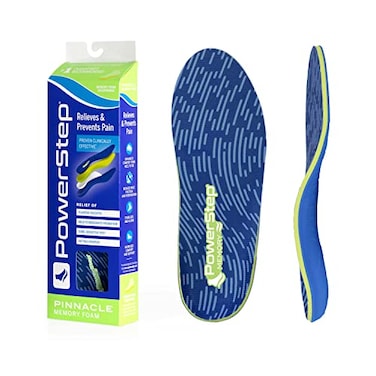 Powerstep Unisex Adult Memory Foam Insoles, Blue/Green, Men's 6-6.5 / Women's 8-8.5