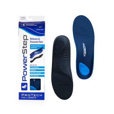 PowerStep ProTech Full Length Orthotic Insoles - Medical Grade Arch Support Inserts for Relieving Plantar Fasciitis + Heel Pain - Maximum Cushioning + ShockAbsorb Orthotics (M 7-7.5 W 9-9.5)
