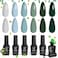 Beetles Gel Nail Polish Set, Spring Green Gel Polish Set 6 Colors Dark Green Gray Blue Baby Blue Gel Polish Green Misty Soak Off Uv Gel DIY Home Nails Gifts for Girls