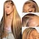 NARNI 30 Inch Honey Blonde Ombre Lace Front Wig Human Hair 180% Density 13x4 Highlight Lace Front Wigs Human Hair Pre Plucked 4/27 Straight HD Lace Frontal Wig Human Hair for Women with Baby Hair