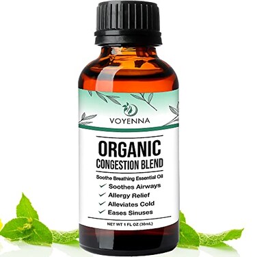 Essential Oil Breathe Blend for Diffuser, Humidifier, Aromatherapy &amp; Rub with Peppermint &amp; Eucalyptus Oils   for Headache, Allergy &amp; Congestion