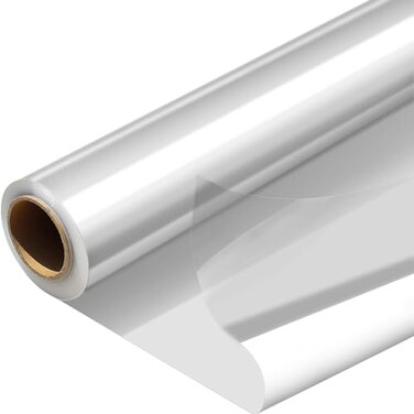 PerkHomy Folded 32" x 50' Cellophane Wrap Roll Folded 3 Mil Thick Cellophane For Gift Basket Treats Goodie Wrapping Craft Flower Bouquet Plastic Clear (32" fold into 16")