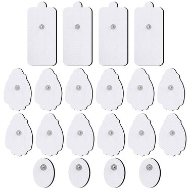 TENS/EMS Unit Replacement Pads NURSAL 20 Pack 3.5mm Snap Electrode Patches for Electrotherapy, Reusable Self-Adhesive Electrodes Pads, Compatible with Belifu, AVCOO, Neocarbon, MEDVICE TENS White