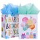 SUNCOLOR 16" Extra Large Gift Bags for Birthday Party with Tissue Paper(2 Pack, Balloon)