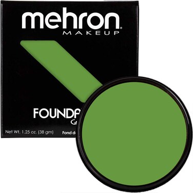 Mehron Makeup Foundation Greasepaint   Stage, Face Paint, Body Paint, Halloween Makeup 1.25 oz (38 g) (GREEN)