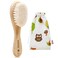 haakaa Wooden Baby Hair Brush for Newborns and Toddlers Baby Brush Natural Soft Goat Bristles Hairbrush, Ideal for Cradle Cap, Perfect Baby Registry Gift with Carry Pouch, 1PC