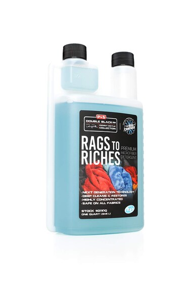 P &amp; S PROFESSIONAL DETAIL PRODUCTS - Rags to Riches - Premium Microfiber Detergent, Deep Cleans and Restores, Safe on All Fabrics, Highly Concentrated, Next Generation Cleaning Technology (1 Quart)