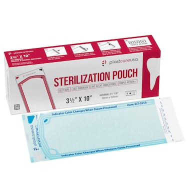 Self Seal Sterilization Pouch 3.5" x 10", 200 per Box